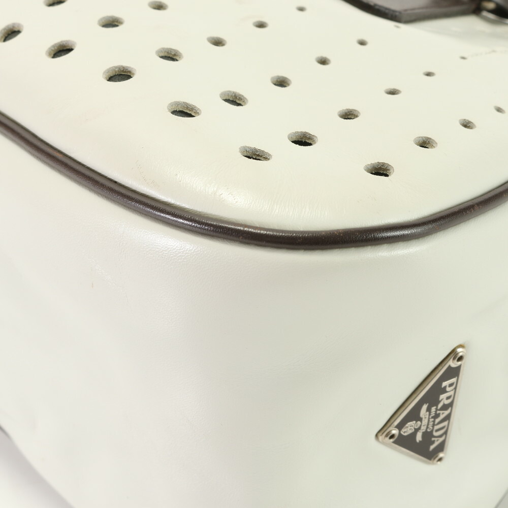Prada Leather Bowling Punching Hand Tote Bag - Picture 9 of 15